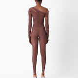 Ivy Long Rhinestone Jumpsuit Old Money Brown