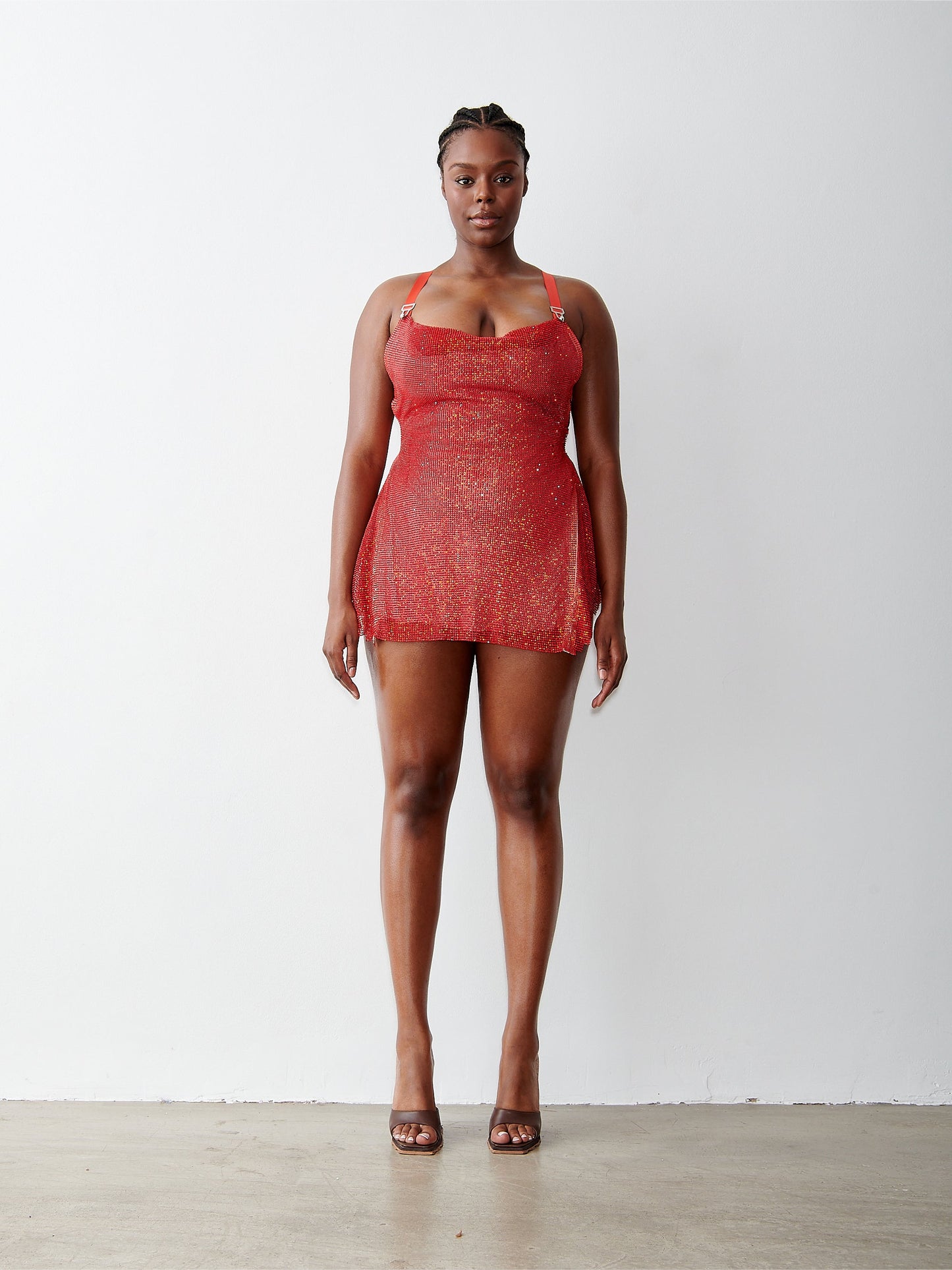 Rhinestoned Calypso Dress in Sherry Spritz
