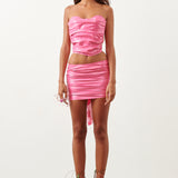 Barbossa Bandeau Latex Top Fuchsia Pink