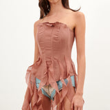 Chiffon Calamity Corset Terracotta