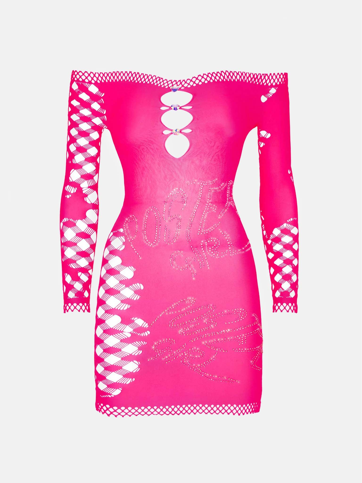 POSTER GIRL - Women's Coco Dress Long Sleeve in Shocking Pink POSTER GIRL - Women's Coco Dress Long Sleeve in Shocking Pink