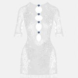 Rhinestoned Miranda Dress Optic White