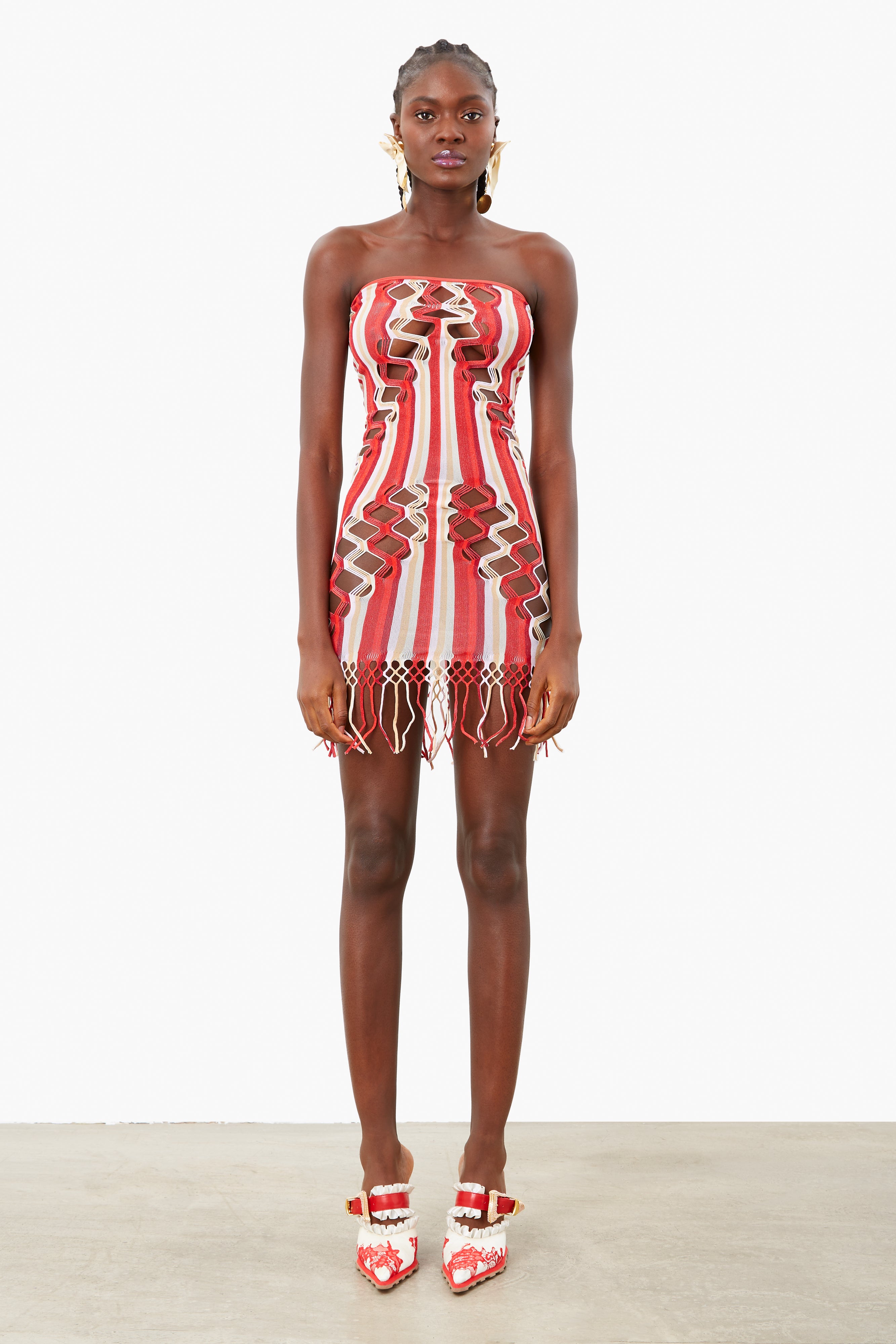 POSTER GIRL - Women's Haze Dress Burgundy Stripe POSTER GIRL - Women's Haze Dress Burgundy Stripe