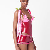 Annamaria Latex Top Burgundy
