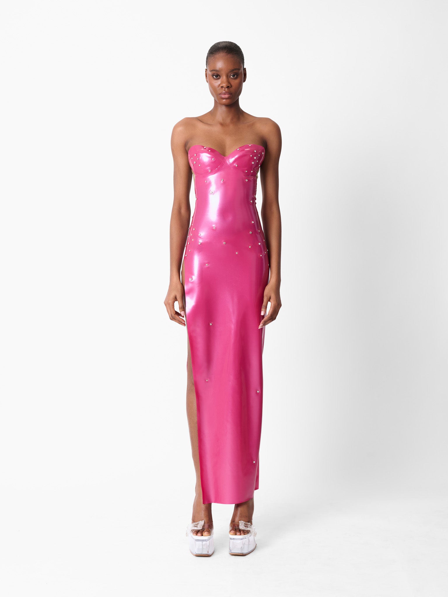Bunny Latex Maxi Dress Pink | POSTER GIRL Bunny Latex Maxi Dress Pink | POSTER GIRL