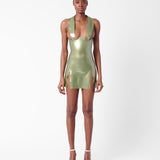 Chambers Latex Dress Dollar Bill Green
