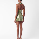 Chambers Latex Dress Dollar Bill Green