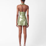 Chambers Latex Dress Dollar Bill Green