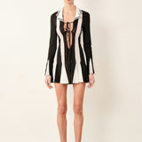 Dakota Dress Black/White Stripe