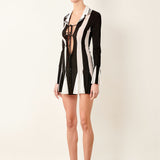 Dakota Dress Black/White Stripe