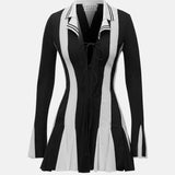 Dakota Dress Black/White Stripe