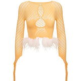 Feather Mira Top Papaya
