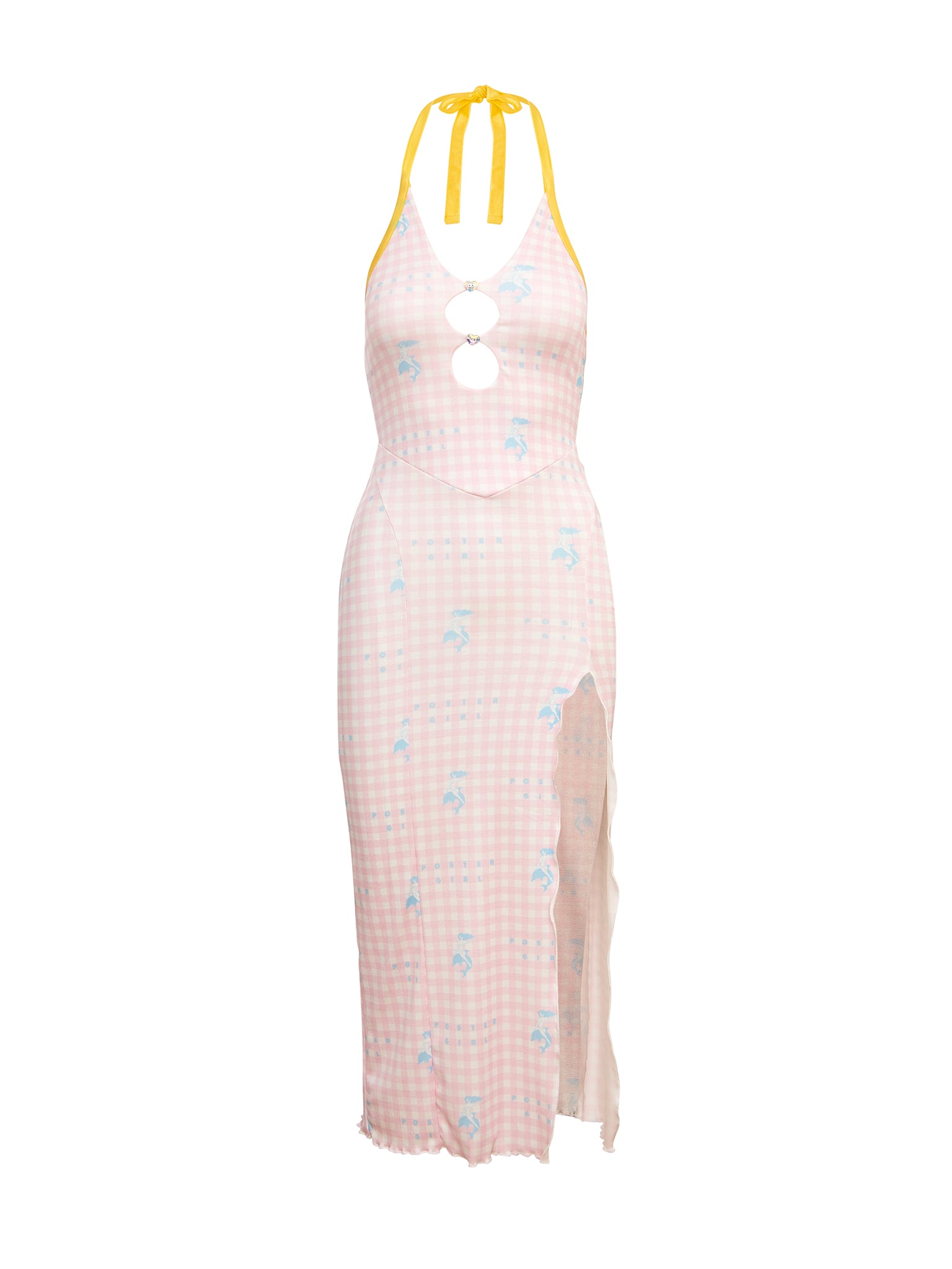 Poster Girl - Women's Heather Midi Dress Pink Gingham Large Poster Girl - Women's Heather Midi Dress Pink Gingham Large
