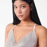 Adrianne Dress Chrome Silver