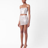 Rosalyn Top Metallic Chainmail Silver Chrome