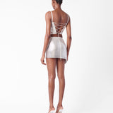 Rosalyn Top Metallic Chainmail Silver Chrome