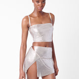 Rosalyn Top Metallic Chainmail Silver Chrome