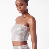 Rosalyn Top Metallic Chainmail Silver Chrome