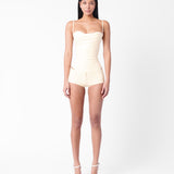 Agnes Latex Shorts White