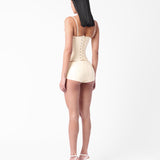 Agnes Latex Shorts White