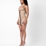 Doll Dress Beige Zebra Print