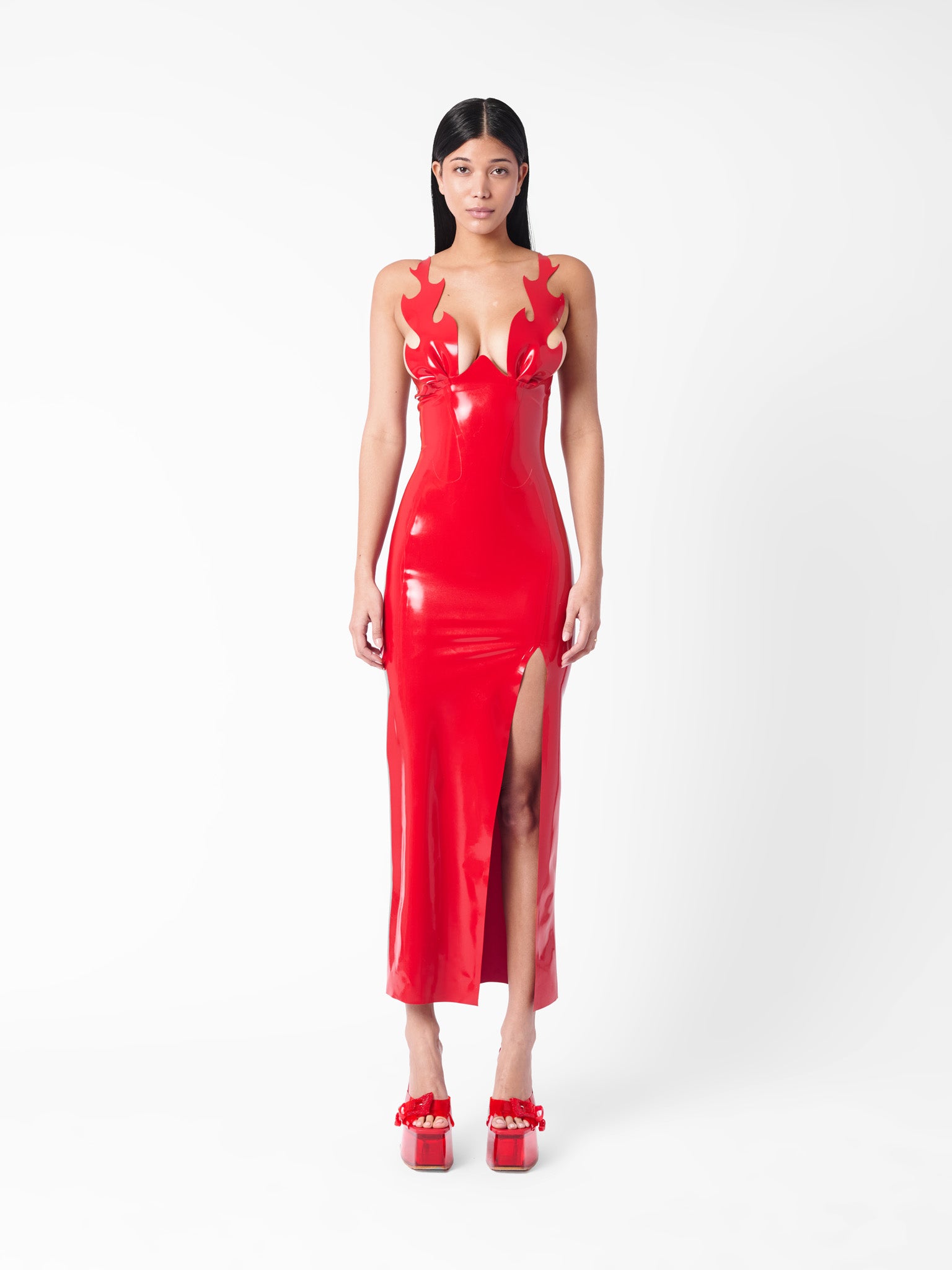 pink and red latex dress POSTER GIRL