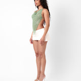 Limited Edition Beyan Top in Stripe Billionaire Green