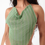 Limited Edition Beyan Top in Stripe Billionaire Green
