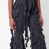 Rhonda Ruffle Trousers Black
