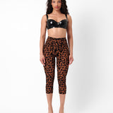 Knockout Capris Chestnut Leopard Print
