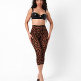 Knockout Capris Chestnut Leopard Print