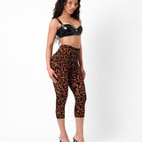 Knockout Capris Chestnut Leopard Print