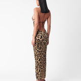Bare Dress Beige Leopard Print