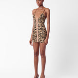 Doll Dress Beige Leopard Print