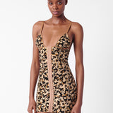 Doll Dress Beige Leopard Print