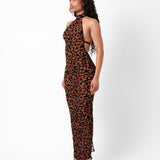 Panther Dress Chestnut Leopard Print