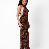 Panther Dress Chestnut Leopard Print