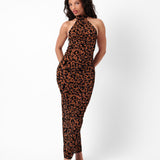Panther Dress Chestnut Leopard Print