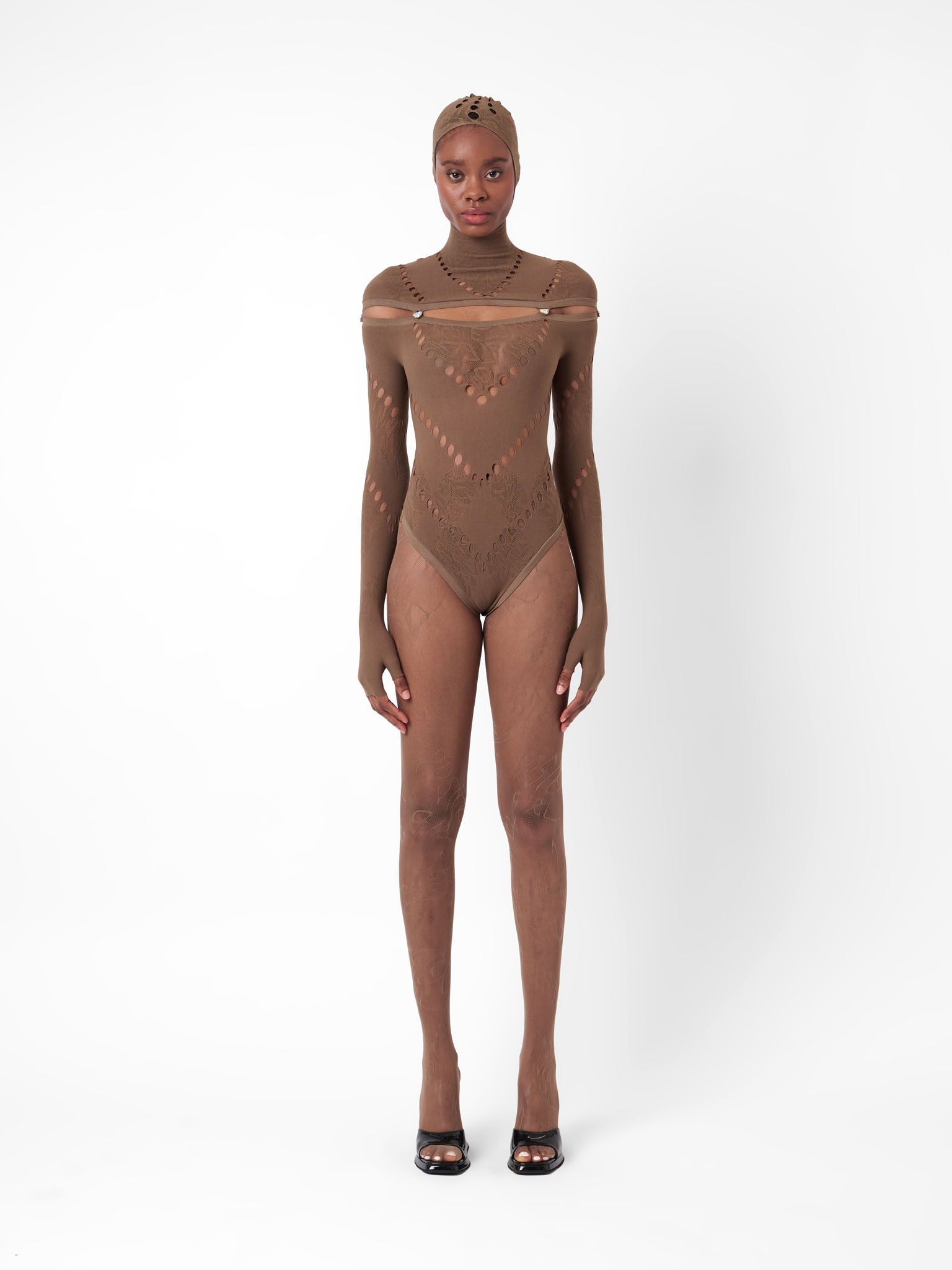 Pearl Hooded Bodysuit Kahlua Brown | POSTER GIRL