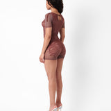 Dinero Playsuit Old Money Brown