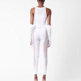 Rhinestoned Janice Jumpsuit X Gloves Set Optic White