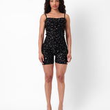 Darling Playsuit Black Leopard Print