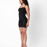 Darling Playsuit Black Leopard Print