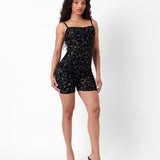 Darling Playsuit Black Leopard Print