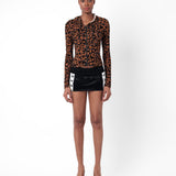Shania Hooded Jacket Chestnut Leopard Print