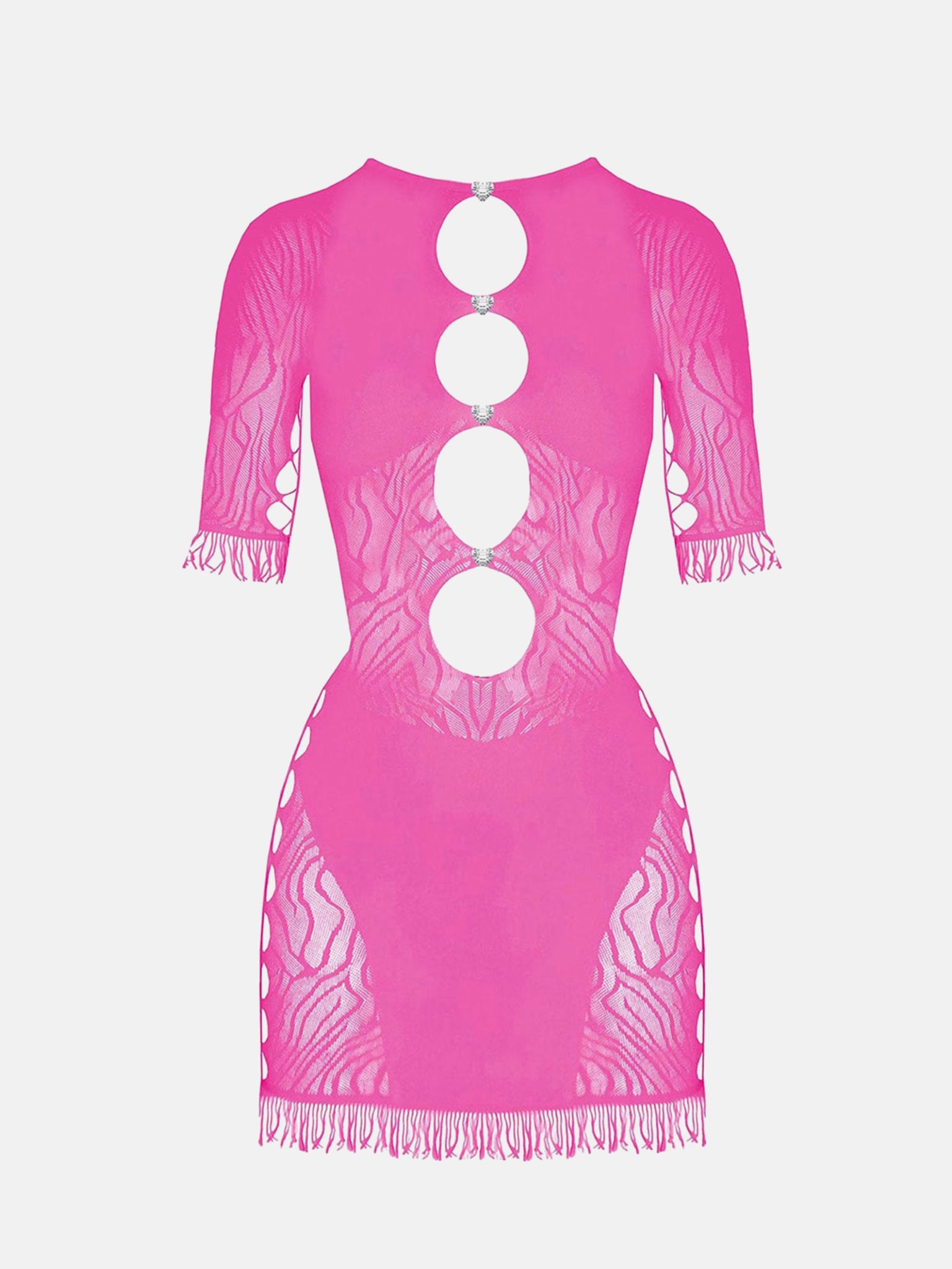 Miranda Cut-Out Bodycon Mini Dress Bright Pink | POSTER GIRL Miranda Cut-Out Bodycon Mini Dress Bright Pink | POSTER GIRL