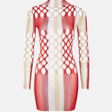 Neptune Dress Burgundy Stripe