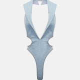 Portia Bodysuit Blue Denim
