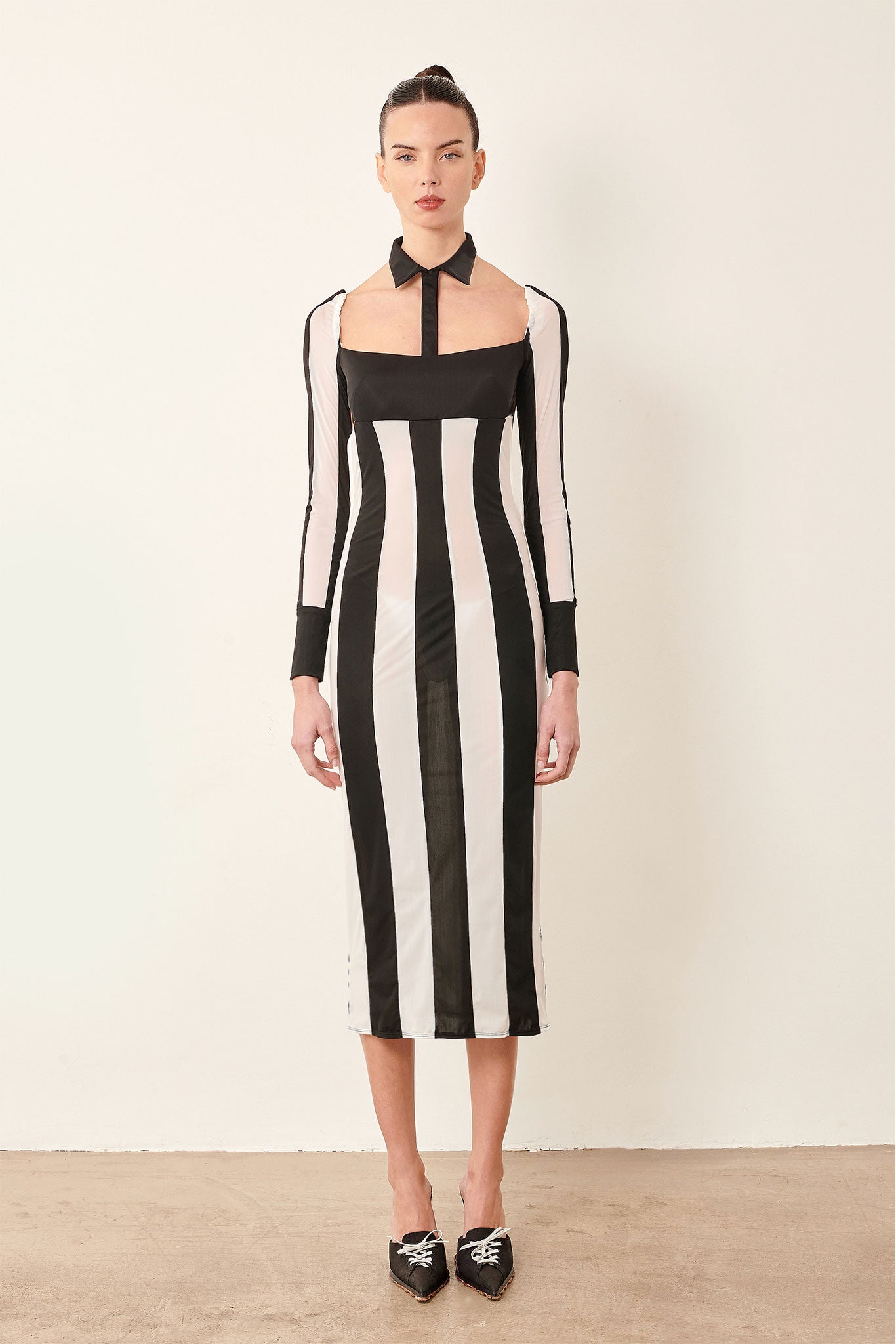 POSTER GIRL - Women's Ref Dress Black/White Stripe XS POSTER GIRL - Women's Ref Dress Black/White Stripe XS