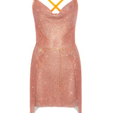 Rhinestoned Adrianne Dress Aperol Spritz